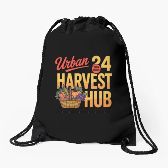 Urban Harvest Hub Vintage Design Drawstring Bags