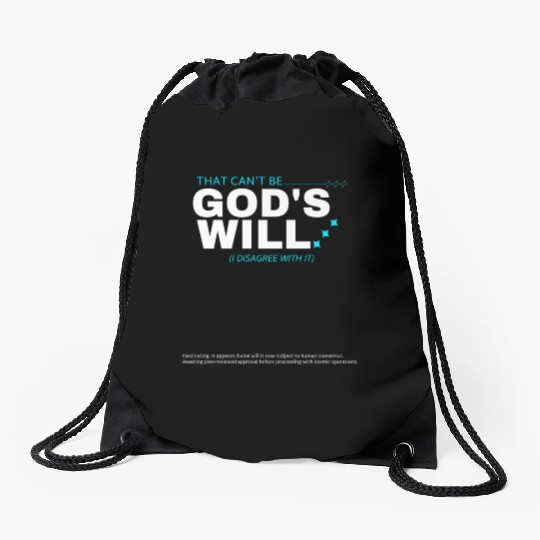 Y2K Sarcastic Religious Meme Quote Drawstring Bags