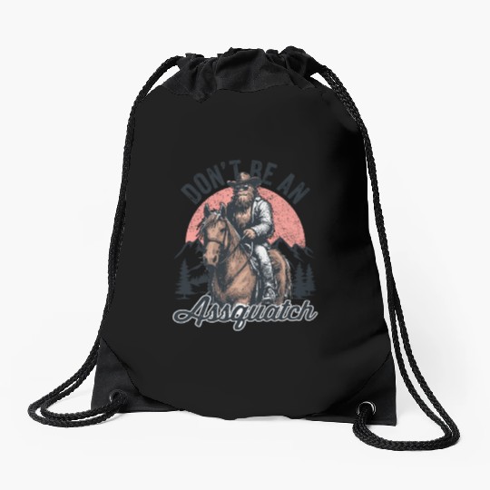 Don't be an Assquatch Bigfoot Wild West Aspquatch Drawstring Bags