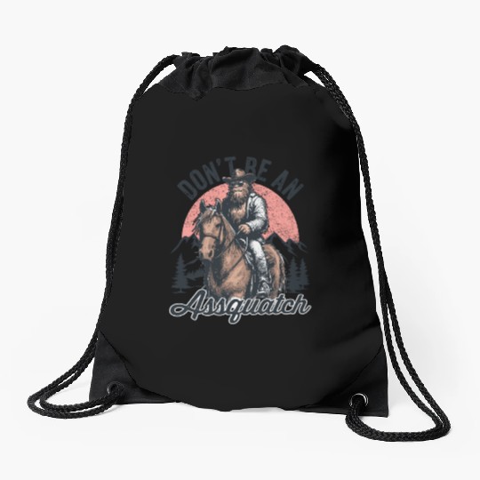 Don't be an Assquatch Bigfoot Wild West Aspquatch Drawstring Bags