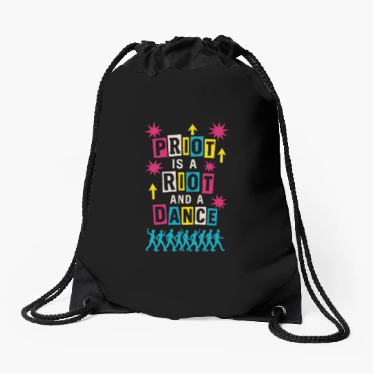 Queer Pride Queer Joy LGBTQ+ Affirmation Trans Drawstring Bags