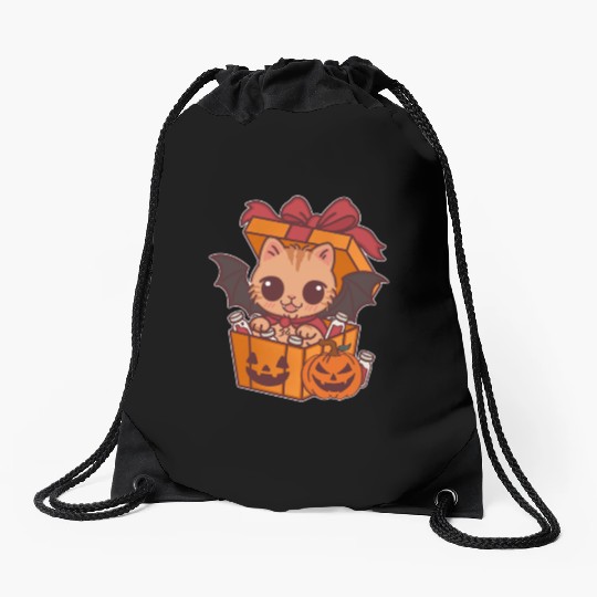 Halloween Cat with Potion Gift Box Drawstring Bags