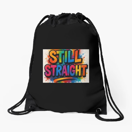 Still Straight Multi Colors Drawstring Bags