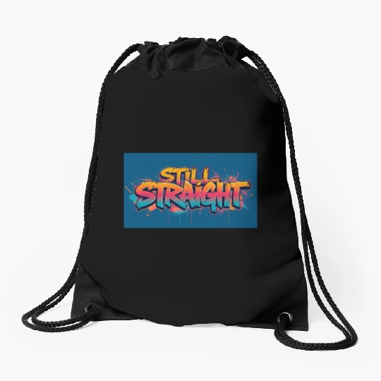 Still Straight Yellow Teal Gradient Drawstring Bags