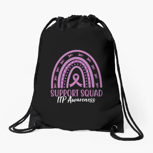 Rainbow Support Squad ITP Awareness Drawstring Bags