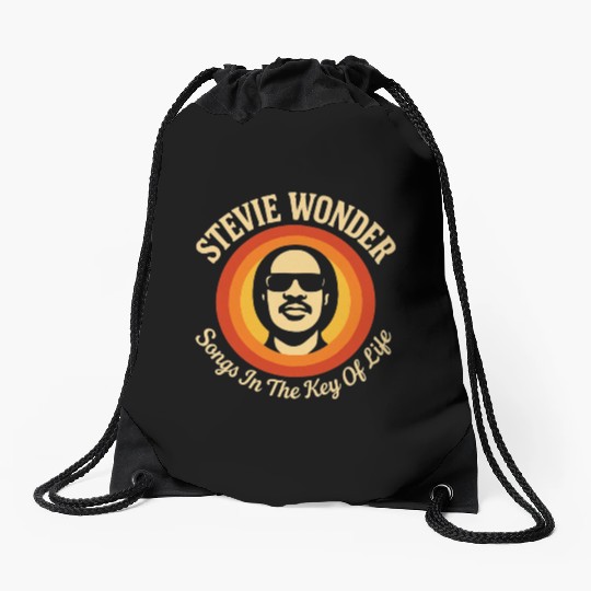 Stevie Wonder Drawstring Bags rtro vintage Songs in the