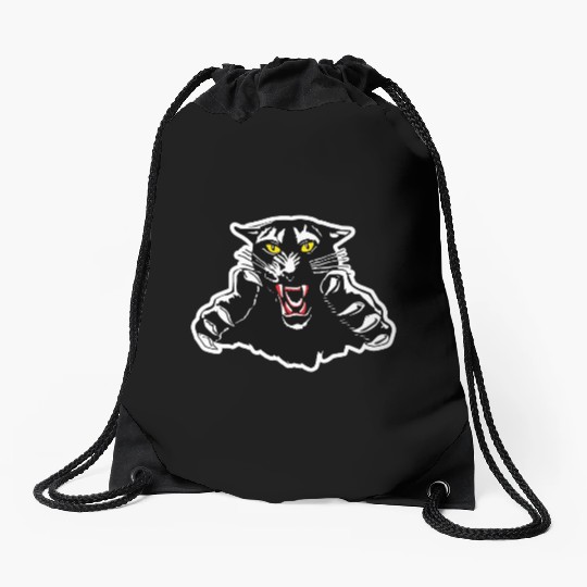 Black Panther Claw Design Drawstring Bags
