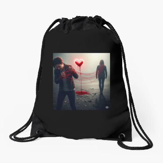 The Bleeding Heart Drawstring Bags