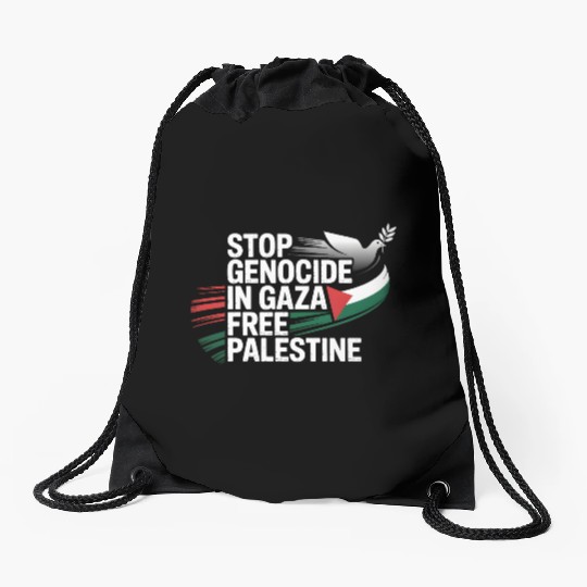 Free Palestine Now – End Genocide in Gaza Drawstring Bags
