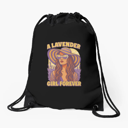 lavender girl Drawstring Bags