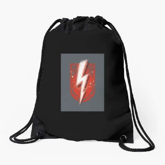 Red Lightning Bolt Graphic – Superhero Thunder Drawstring Bags