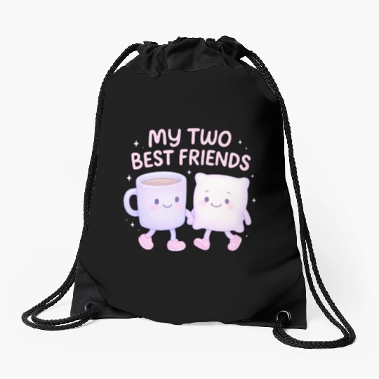 My Two Best Friends Coffee Mug and Cushion Drawstring Bags