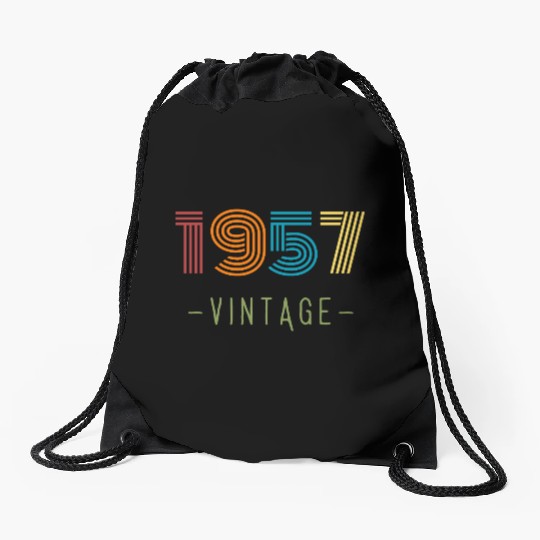 VINTAGE 1957 NEON RETRO DESIGN Drawstring Bags