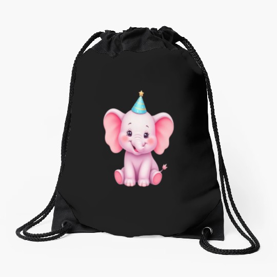 Cartoon Artwork of an elephant meme Drawstring Bags