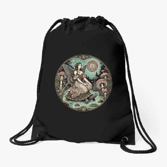 Enchanted Forest Fairy on Turtle Drawstring Bags