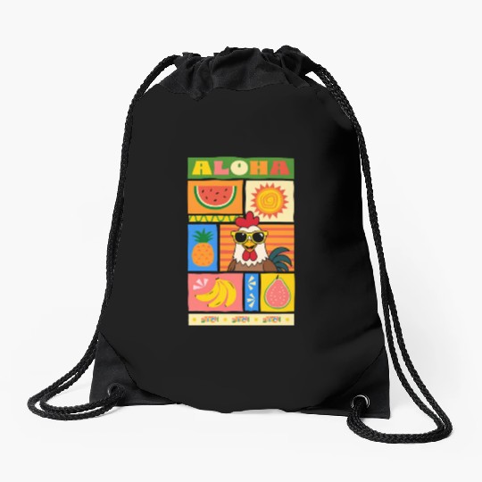 Aloha Chicken Drawstring Bags – Funny Tropical Design