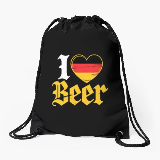 I Love Beer German Bier Funny Germany Flag Drawstring Bags
