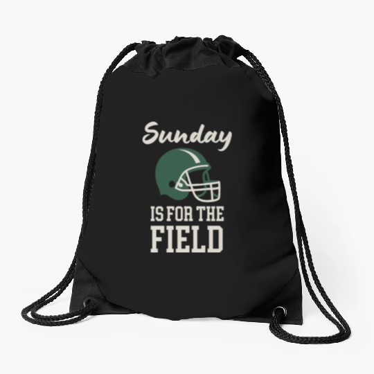 Sunday Football Field Design Drawstring Bags