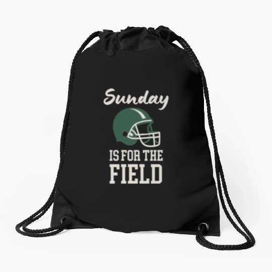 Sunday Football Field Design Drawstring Bags