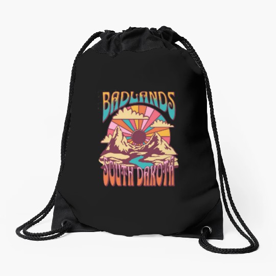 Badlands South Dakota Nature Hiking Mountains Drawstring Bags