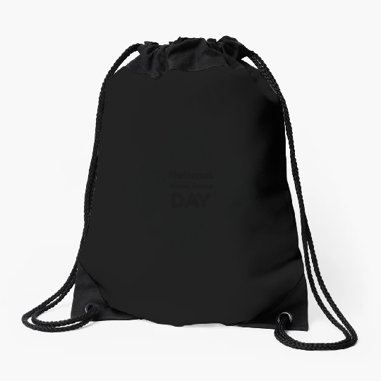 national video game day Drawstring Bags design