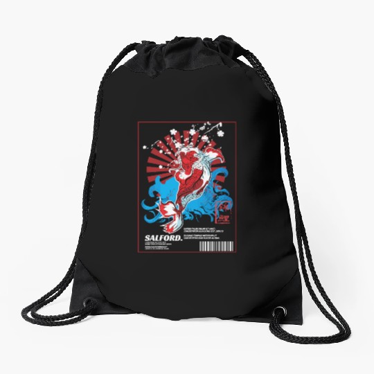 Traditional Japanese Koi Fish Water Tattoo Drawstring Bags