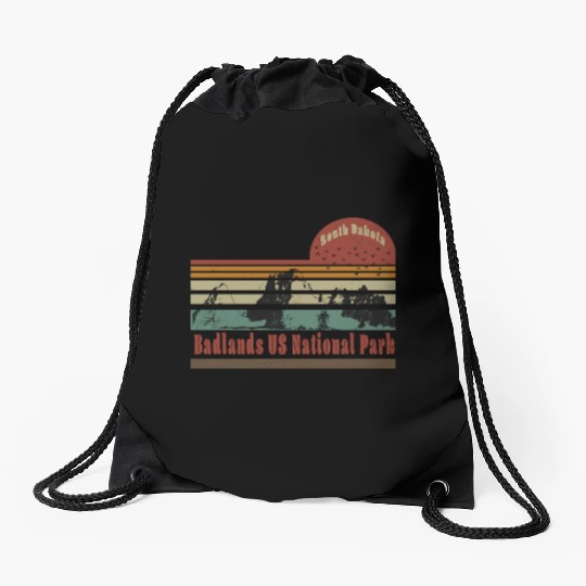 Badlands US National Park South Dakota Travel Drawstring Bags