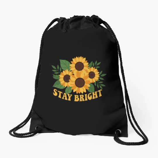 Sunflower Blossom Inspirational Design Drawstring Bags