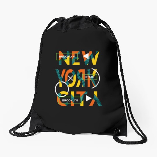 Urban Brooklyn State Love New york city Drawstring Bags