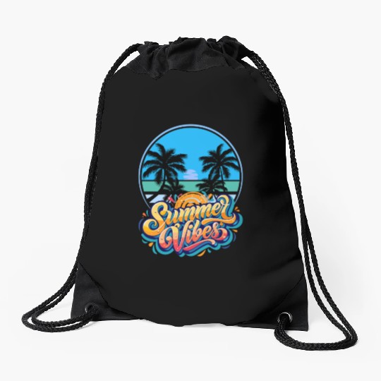 Blue and Yellow Graffiti best summer Drawstring Bags