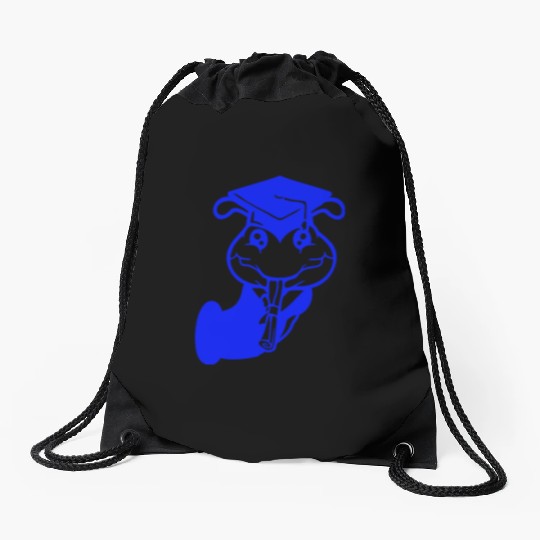 Caterpillar hole school graduation passed College Drawstring Bags