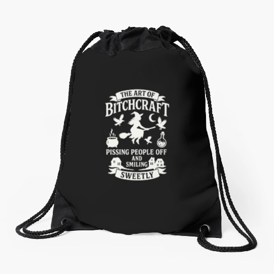 Witchcraft Humor Spell Drawstring Bags