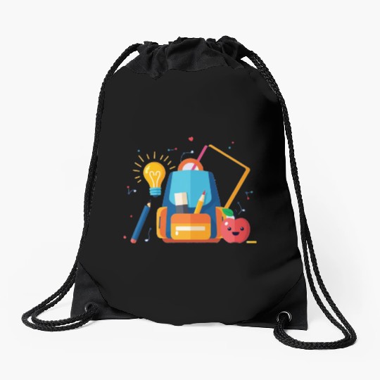 Back-to-School Creative Icons for Students  Drawstring Bags