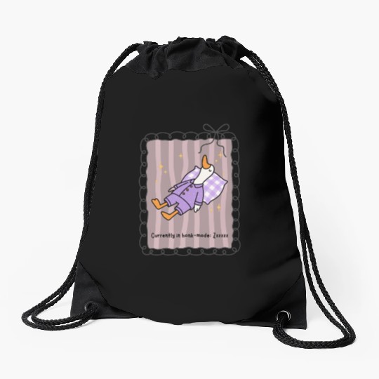 Silly Goose in Honk-Mode Pajama Design Drawstring Bags