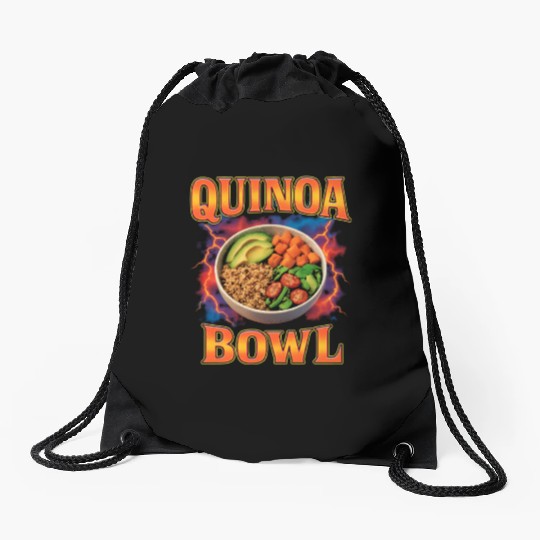 Quinoa Bowl Favorite Food Funny Weird 90s Quinoa Drawstring Bags