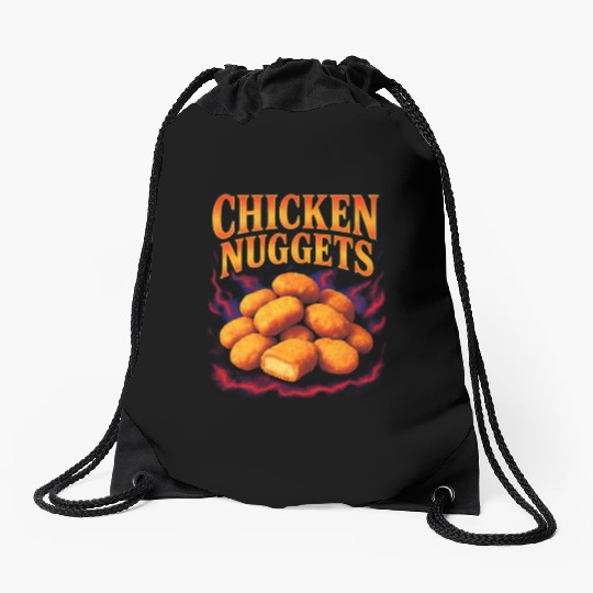 Chicken Nuggets Favorite Food Weird 90s Nuggets Drawstring Bags