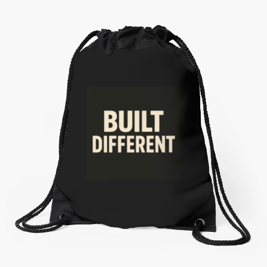Empowering Built Different Motif Drawstring Bags