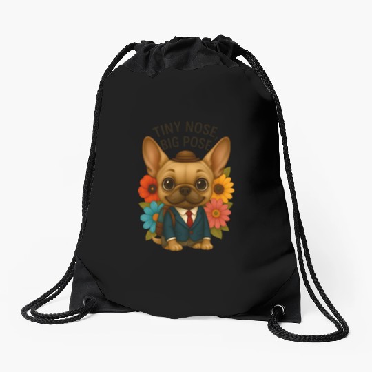 Tiny Nose Big Pose Chihuahua Back to School  Drawstring Bags