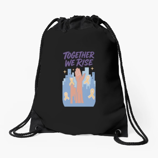 Together We Rise │ Childhood Cancer Awareness	 Drawstring Bags