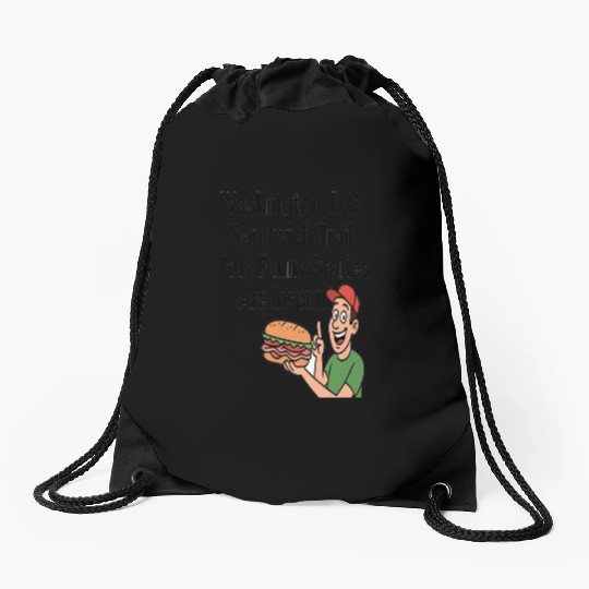 Washington DC Sandwich Throw Guy  Drawstring Bags