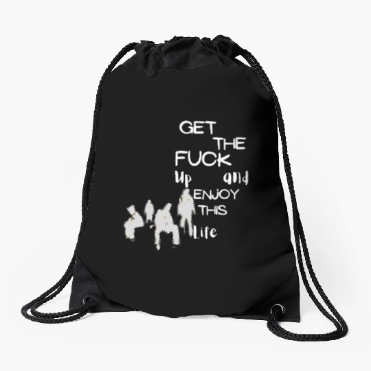 Bold Life Affirmation with Silhouettes Drawstring Bags