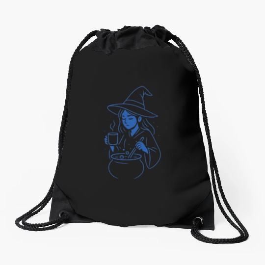 Witch Brew Magic Illustration Drawstring Bags