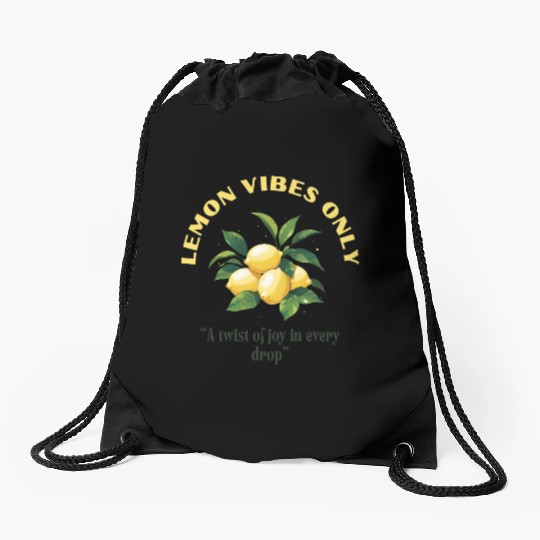 Lemon Vibes Only Drawstring Bags
