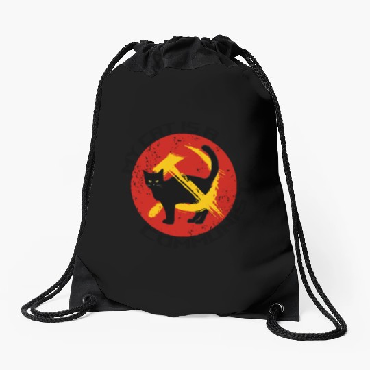 My Cat Is A Communist For Cat Lovers Drawstring Bags