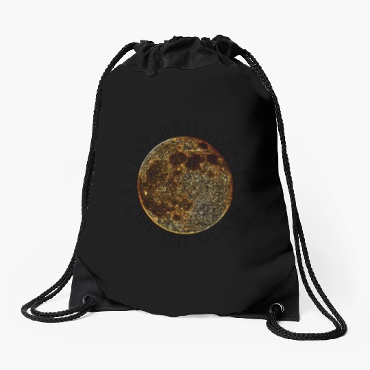 Full Moon Design – Black Lettering Quote Drawstring Bags