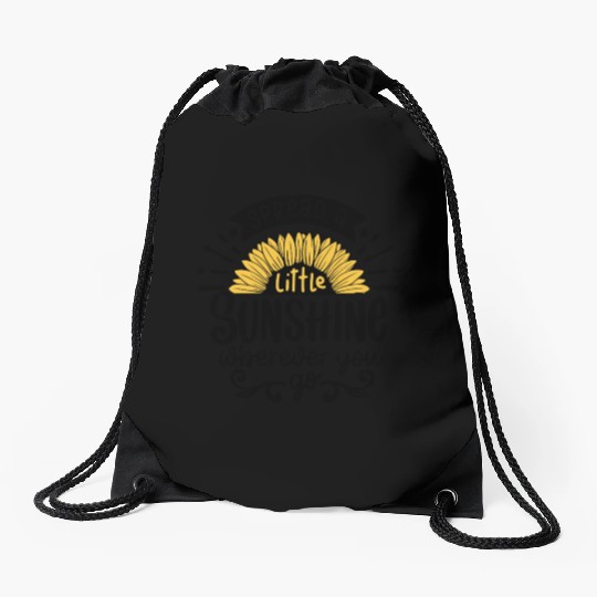 Sunflower Sunshine Drawstring Bags