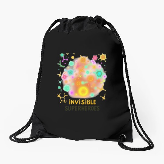 Invisible Superheroes Microbial Design Drawstring Bags