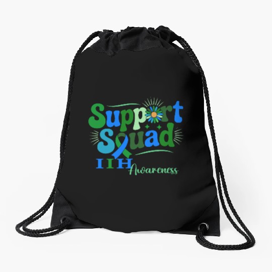 Support Squad IIH Awareness Design Drawstring Bags