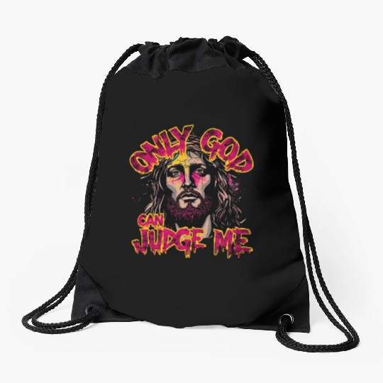 Religious Jesus Graffiti Style Design Drawstring Bags