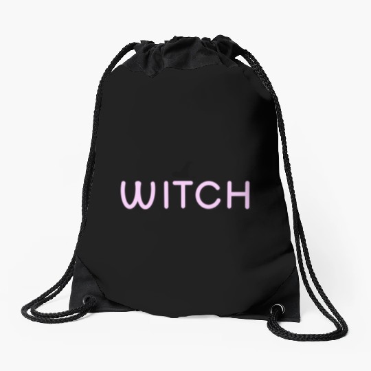 Enchanted Witchcraft Script Design Drawstring Bags